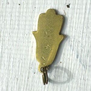 18K Yellow Gold Hamsa Hand Pendant